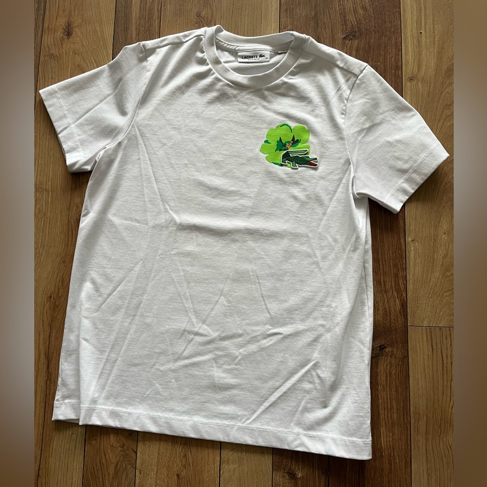 Lacoste Green & White Crew Neck Tee